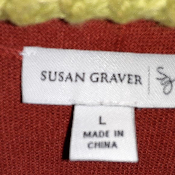 Susan Graver Red Cardigan - Picture 2 of 2